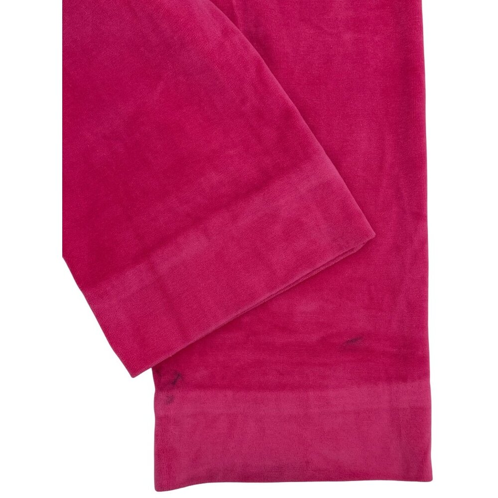 Vtg Y2K Juicy Couture Pink Velour Rhinestone Track Pants | Barbiecore McBling S - Picture 8 of 16